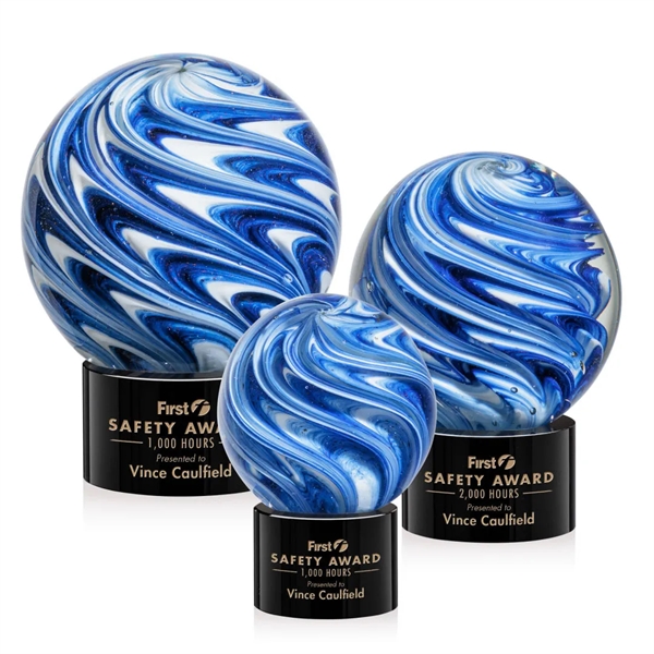 The mesmerizing Naples Art Glass Award features blue and white swirls... from ASI 84592 St Regis Group / St Regis