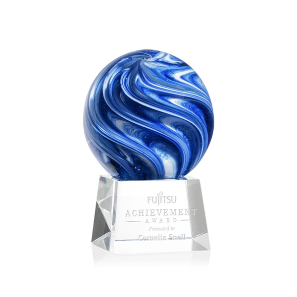 The mesmerizing Naples Art Glass Award features blue and white swirls... from ASI 84592 St Regis Group / St Regis