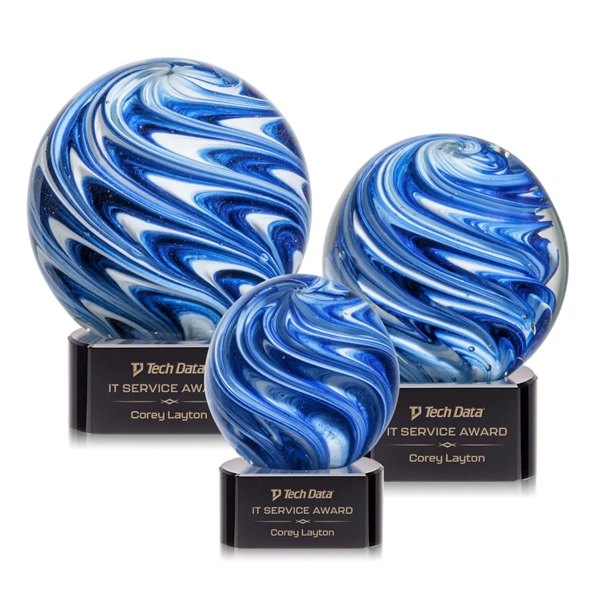 The mesmerizing Naples Art Glass Award features blue and white swirls... from ASI 84592 St Regis Group / St Regis