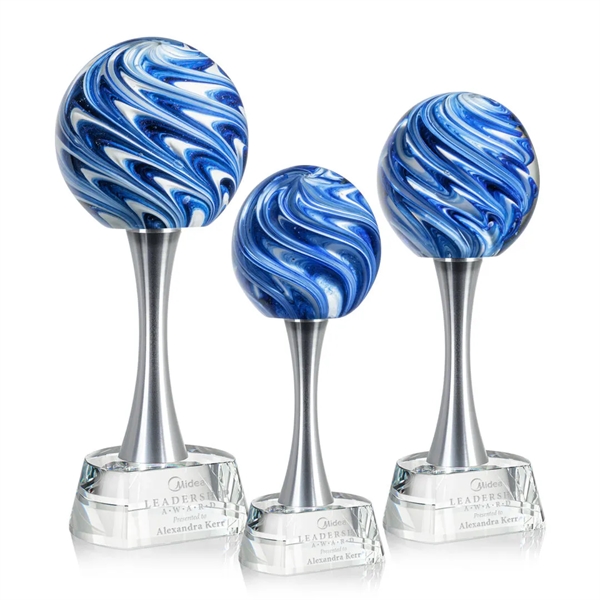 The mesmerizing Naples Art Glass Award features blue and white swirls... from ASI 84592 St Regis Group / St Regis