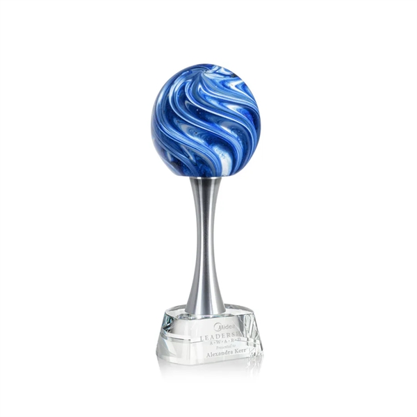 The mesmerizing Naples Art Glass Award features blue and white swirls... from ASI 84592 St Regis Group / St Regis