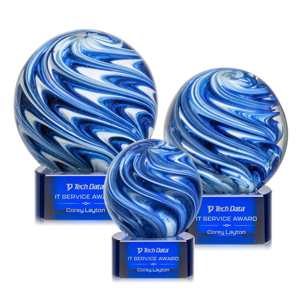 The mesmerizing Naples Art Glass Award features blue and white swirls... from ASI 84592 St Regis Group / St Regis