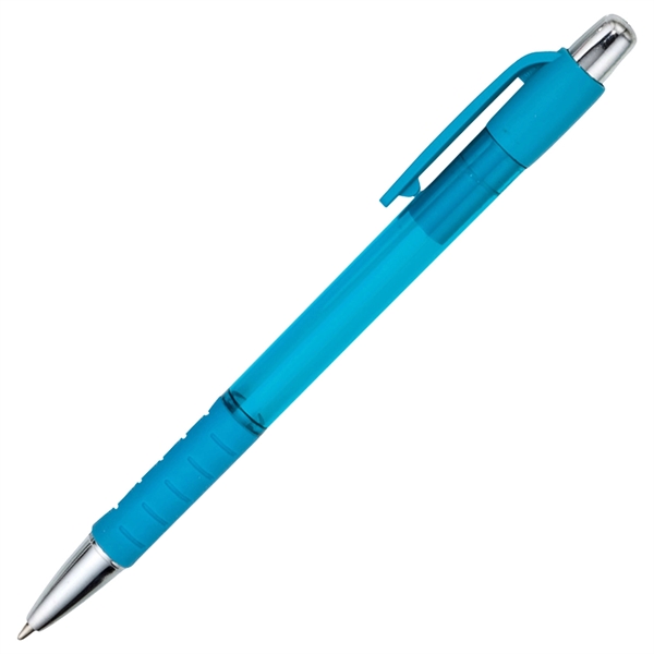 Retractable pen with a translucent colored barrel, opaque colored clip, matching... from ASI 90859 Tempo Industries Inc / Tempoline