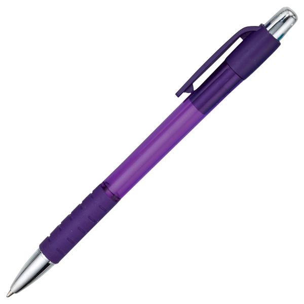 Retractable pen with a translucent colored barrel, opaque colored clip, matching... from ASI 90859 Tempo Industries Inc / Tempoline