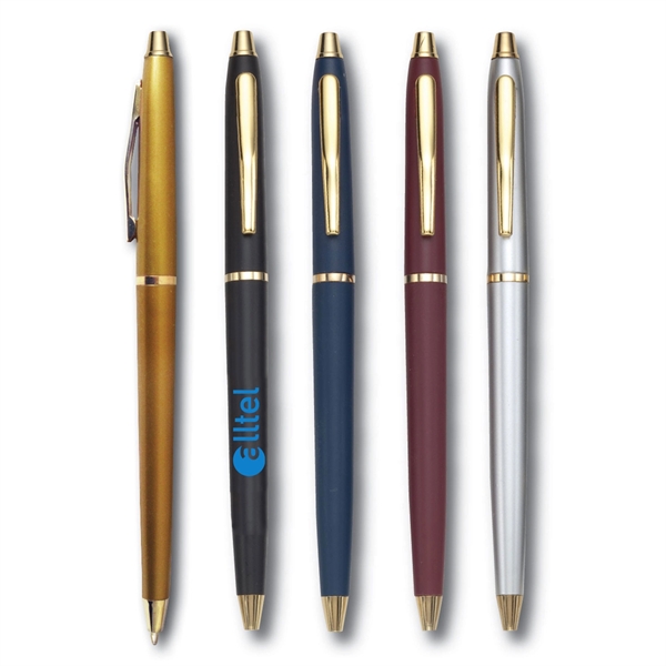 Lodge twist-action pen made of plastic with silver trim for a... from ASI 90859 Tempo Industries Inc / Tempoline