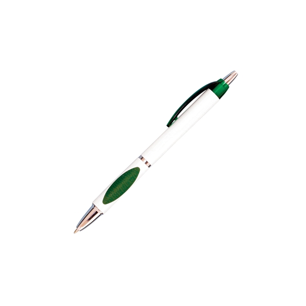 Click-action Daytona pen made of plastic with a white barrel, chrome... from ASI 90859 Tempo Industries Inc / Tempoline