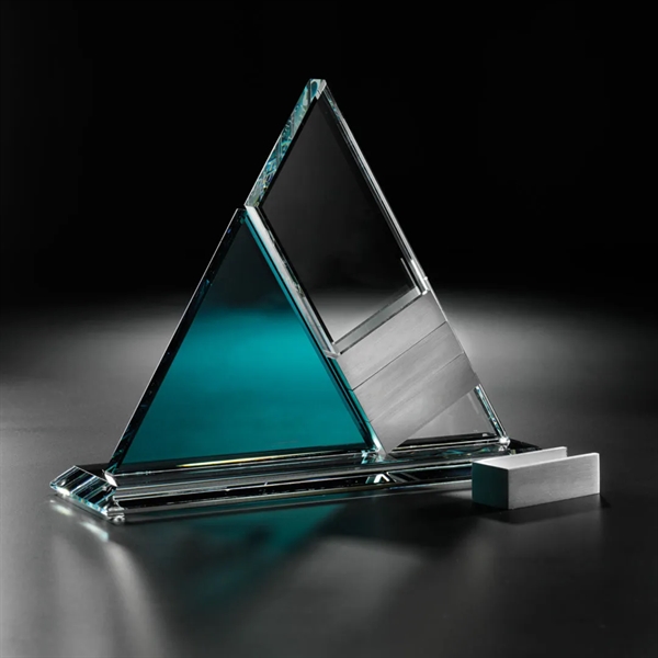 Starfire and azure crystal tower award with four aluminum add-ons.... from ASI 84592 St Regis Group / R S Owens & Co Inc