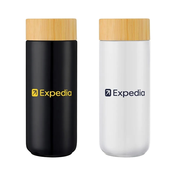 10oz Double Wall Ceramic Mug w/Bamboo Lid... from ASI 88060 Snugz/USA Inc