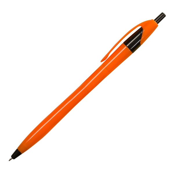 Click-action Clyde pen made of plastic with a curvaceous, hourglass shape.... from ASI 90859 Tempo Industries Inc / Tempoline
