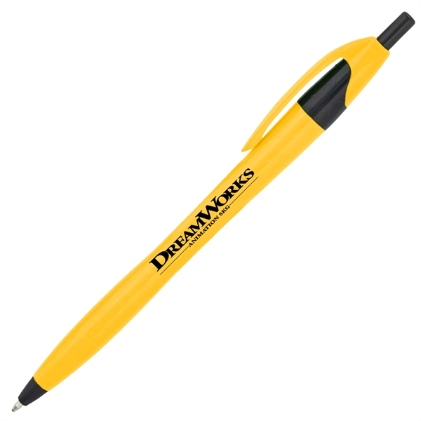 Click-action Clyde pen made of plastic with a curvaceous, hourglass shape.... from ASI 90859 Tempo Industries Inc / Tempoline