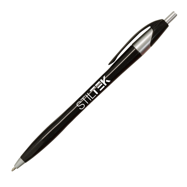 Slim click-action pen made of plastic with a curvaceous, hourglass shape.... from ASI 90859 Tempo Industries Inc / Tempoline