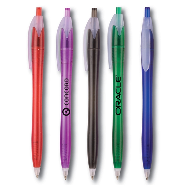 Hourglass shaped barrel frost pen with plunger-action mechanism.... from ASI 90859 Tempo Industries Inc / Tempoline