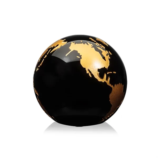 Wonderful 3" World Globe Paperweight in deep black optical crystal. ... from ASI 84592 St Regis Group / St Regis