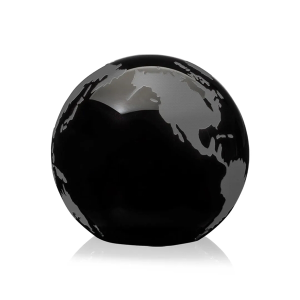 Wonderful 3" World Globe Paperweight in deep black optical crystal. ... from ASI 84592 St Regis Group / St Regis