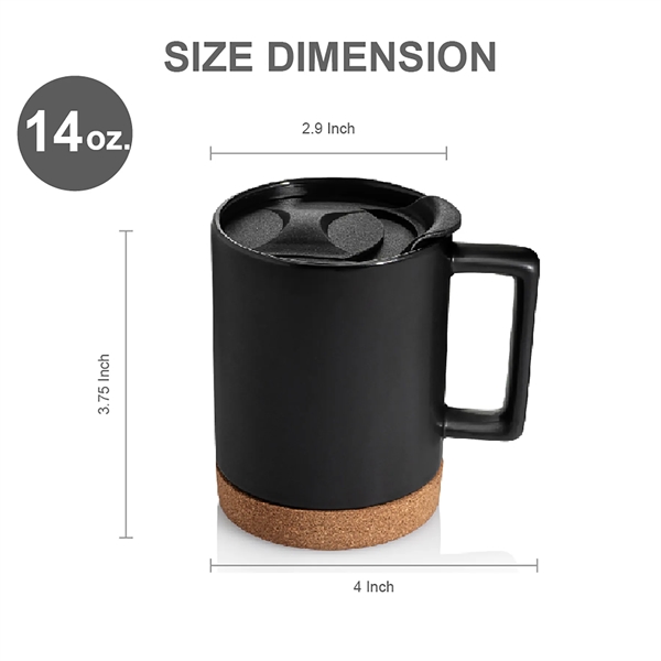 14 oz. Cork Base Square Handle Ceramic Mug... from ASI 39820 Opusline (Benmex) / Opus Line