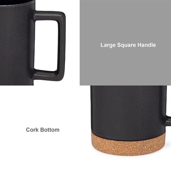 14 oz. Cork Base Square Handle Ceramic Mug... from ASI 39820 Opusline (Benmex) / Opus Line