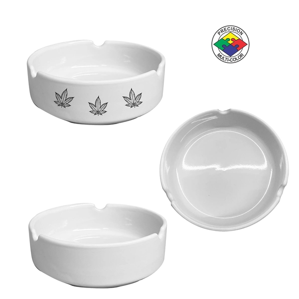 4 1/2" Round Ceramic Ash Tray... from ASI 80093 Pyrographics / Pyrographics Line