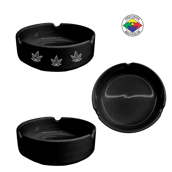 4 1/2" Round Ceramic Ash Tray... from ASI 80093 Pyrographics / Pyrographics Line
