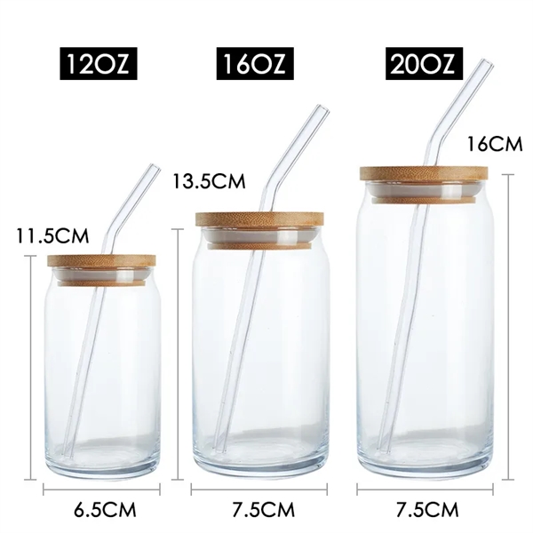 Glass Tumbler with Bamboo lid and straw 16 oz... from ASI 72657 Active Life Promo / Ingrain Promo Ingrain