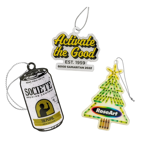 Custom shape stainless steel holiday ornaments with epoxy dome imprint.... from ASI 52263 EMT / EMT EASY