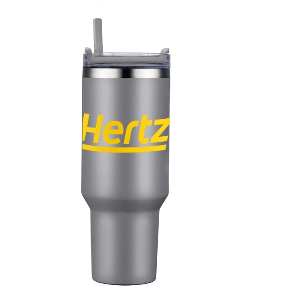 40-ounce tumbler with double-walled vacuum insulation, ergonomic handle, lid, straw and... from ASI 90807 Tekweld
