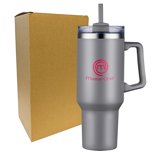 40 oz. double wall vacuum insulated stainless steel tumbler with handle... from ASI 90807 Tekweld