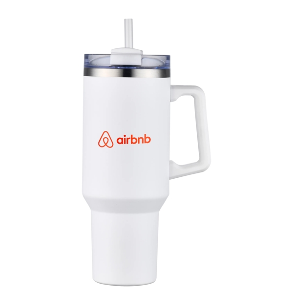 40 oz. double wall vacuum insulated stainless steel tumbler with handle... from ASI 90807 Tekweld