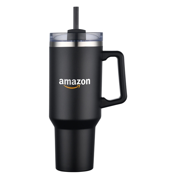 40 oz. double wall vacuum insulated stainless steel tumbler with handle... from ASI 90807 Tekweld