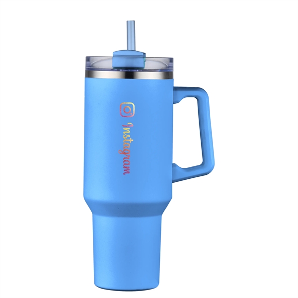 40 oz. double wall vacuum insulated stainless steel tumbler with handle... from ASI 90807 Tekweld