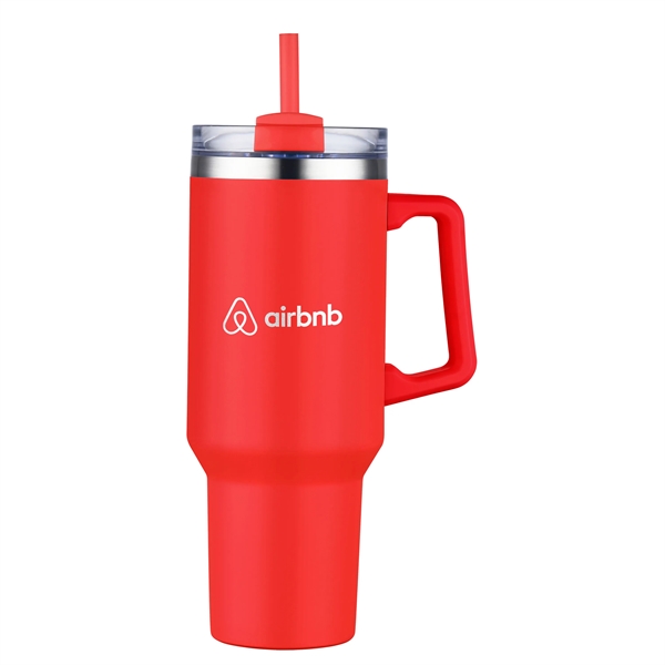 40 oz. double wall vacuum insulated stainless steel tumbler with handle... from ASI 90807 Tekweld