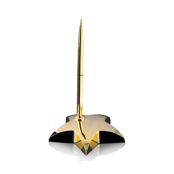 Opulent, dazzling 4-inch star pen set paperweight in 2 metallic finishes.... from ASI 84592 St Regis Group / St Regis