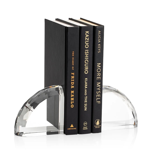 Optical crystal set of two bookends with beveled cuts along the... from ASI 84592 St Regis Group / St Regis