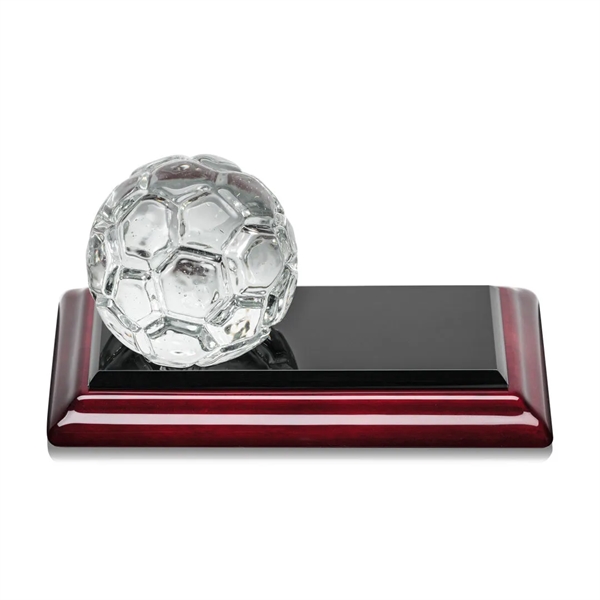 Crystal sports ball award mounted on a 4" x 6" handsome... from ASI 84592 St Regis Group / St Regis