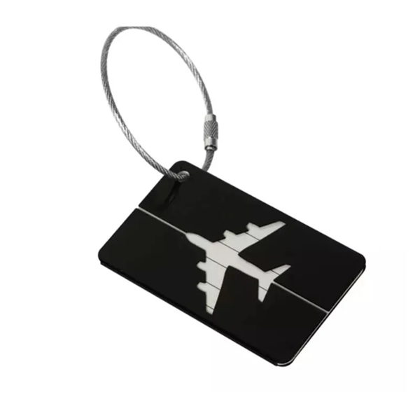 Aluminum luggage tag plus free laser engraved on back side plus... from ASI 37218 Athena Promo (tm)