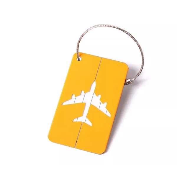 Aluminum luggage tag plus free laser engraved on back side plus... from ASI 37218 Athena Promo (tm)