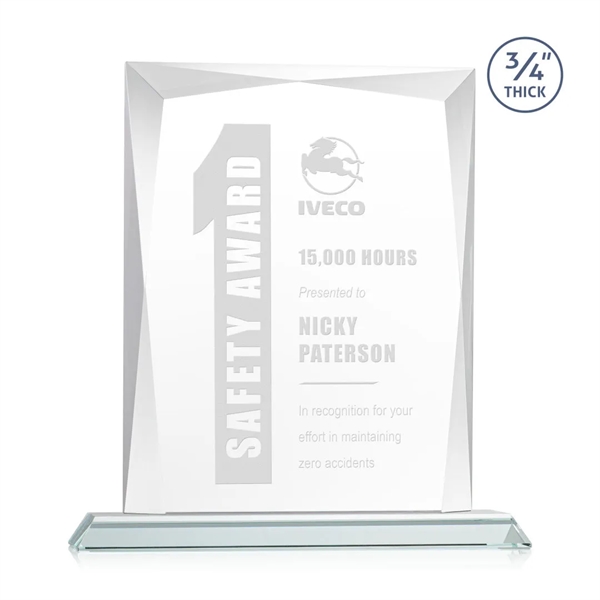 Rectangular shape starfire color award on a base.... from ASI 84592 St Regis Group / St Regis