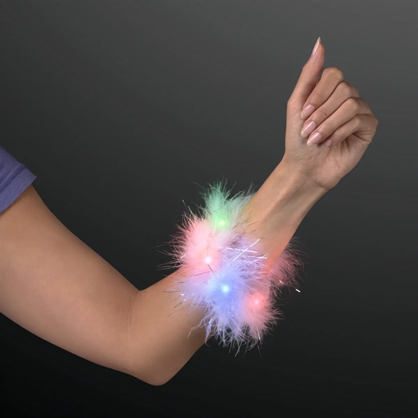 White feather blinky bracelet. Blank Pricing.... from ASI 34194 ALightPromos / Alight Promotional Products