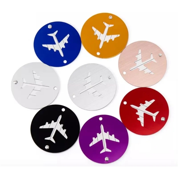 Aluminum luggage tag plus free laser engraved on back side plus... from ASI 37218 Athena Promo (tm)