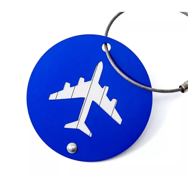 Aluminum luggage tag plus free laser engraved on back side plus... from ASI 37218 Athena Promo (tm)