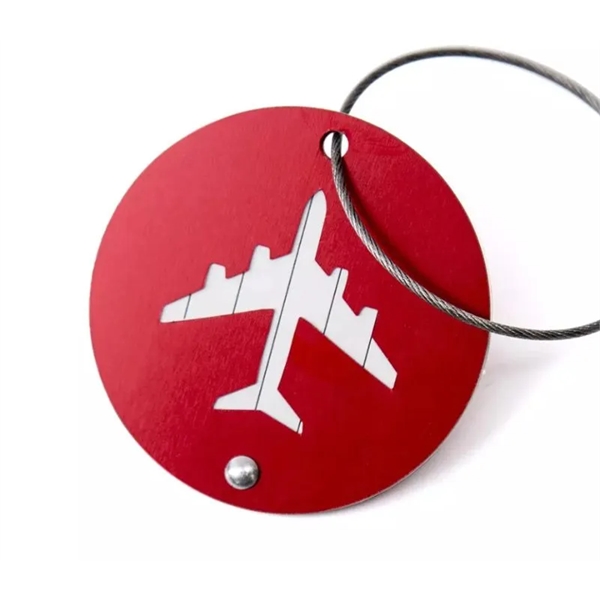 Aluminum luggage tag plus free laser engraved on back side plus... from ASI 37218 Athena Promo (tm)