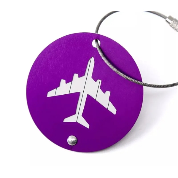 Aluminum luggage tag plus free laser engraved on back side plus... from ASI 37218 Athena Promo (tm)