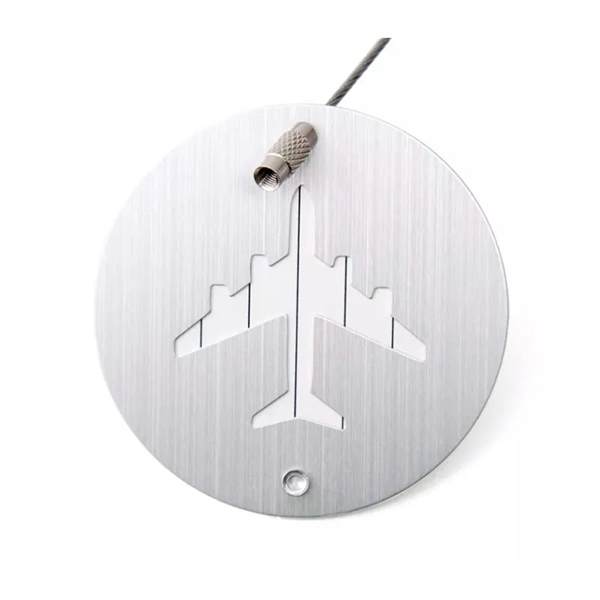 Aluminum luggage tag plus free laser engraved on back side plus... from ASI 37218 Athena Promo (tm)