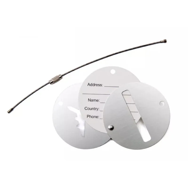 Aluminum luggage tag plus free laser engraved on back side plus... from ASI 37218 Athena Promo (tm)