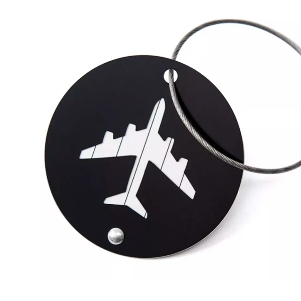 Aluminum luggage tag plus free laser engraved on back side plus... from ASI 37218 Athena Promo (tm)