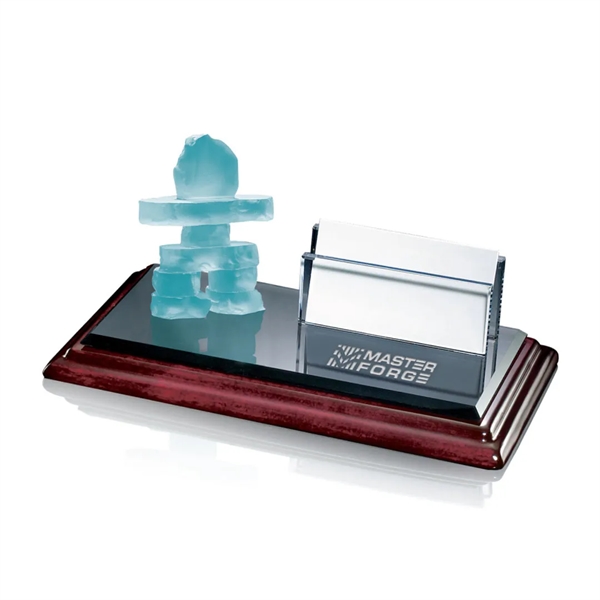 Business card holder with a frosted manlike sculpture on an Albion... from ASI 84592 St Regis Group / St Regis