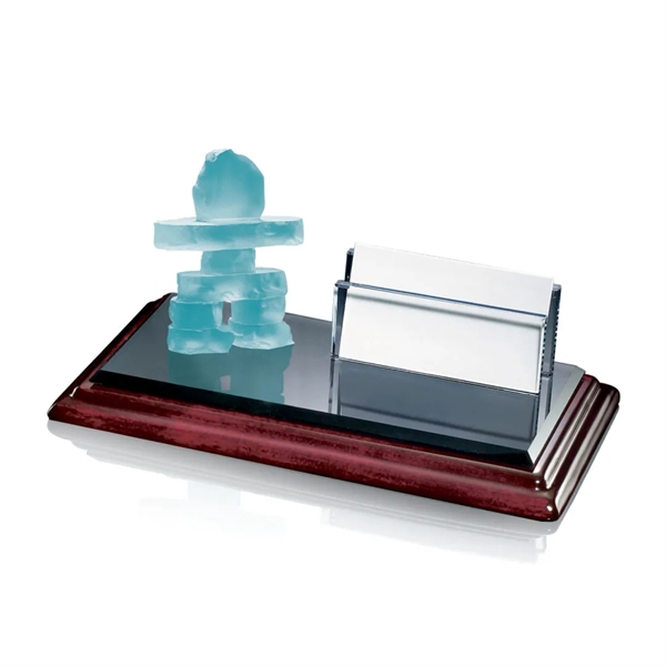 Business card holder with a frosted manlike sculpture on an Albion... from ASI 84592 St Regis Group / St Regis