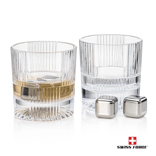 Blackwell on-the-rocks glasses are paired with a set of 4 stainless... from ASI 84592 St Regis Group