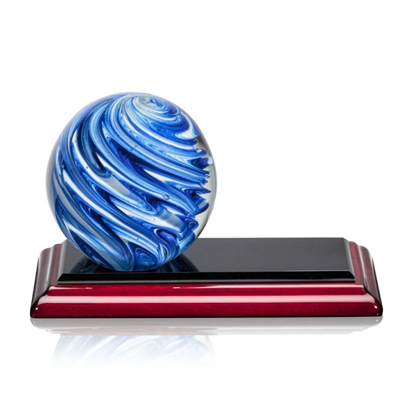 The mesmerizing Naples Art Glass Award features blue and white swirls... from ASI 84592 St Regis Group / St Regis