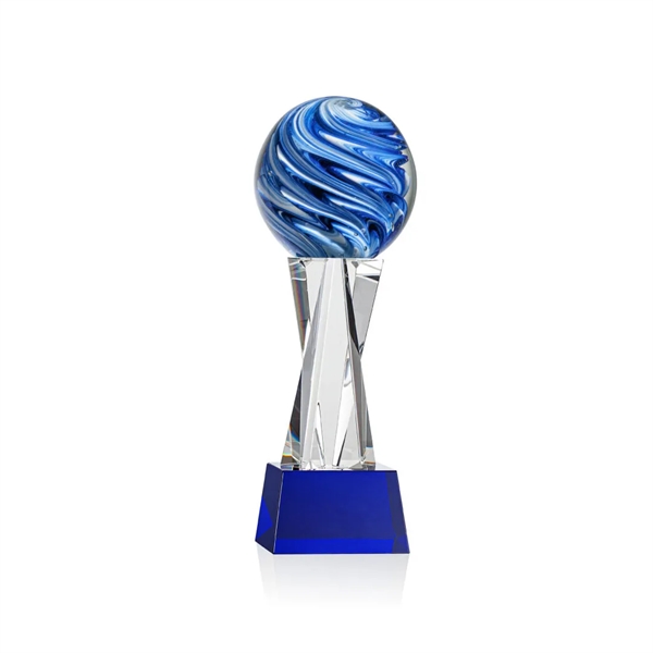 The mesmerizing Naples Art Glass Award features blue and white swirls... from ASI 84592 St Regis Group / St Regis