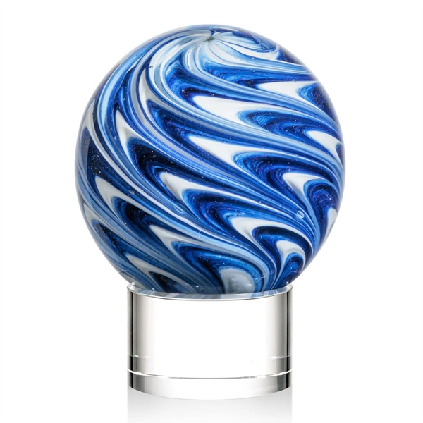 The mesmerizing Naples Art Glass Award features blue and white swirls... from ASI 84592 St Regis Group / St Regis